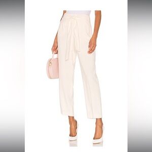 1. STATE Flat Front Tie Waist Slim Pant in White
Size 0
